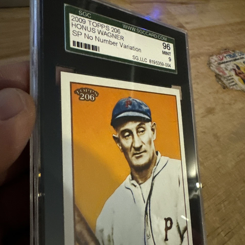 Tarjeta de béisbol Honus Wagner SGC 9 como nueva coleccionista pirata Topps 206 graduada 2009 WOW Foto 3 de 4
