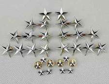 A Set WW2 US Military Army Air Force Stars General Rank Badge Pin Insignia
