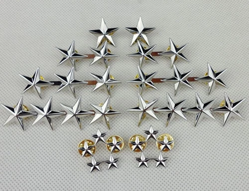 A Set WW2 US Military Army Air Force Stars General Rank Badge Pin Insignia