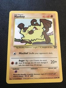 Mankey 61/82 Near Mint Condition NM Team Rocket Pokémon Card