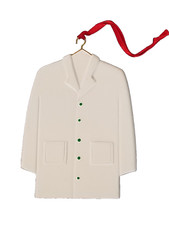 Resin Christmas Doctor's Coat - Ornament / Decoration / Display / Plaque 4" High