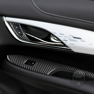 4-Piece Carbon Fiber Interior Door Panel Cover Trim For Cadillac ATS 2013-2019 Sedan