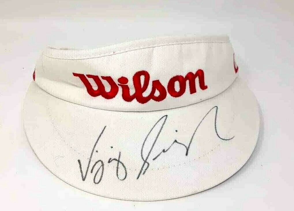 Vijay Singh Autographed Wilson Golf Visor White Adjustable eBay