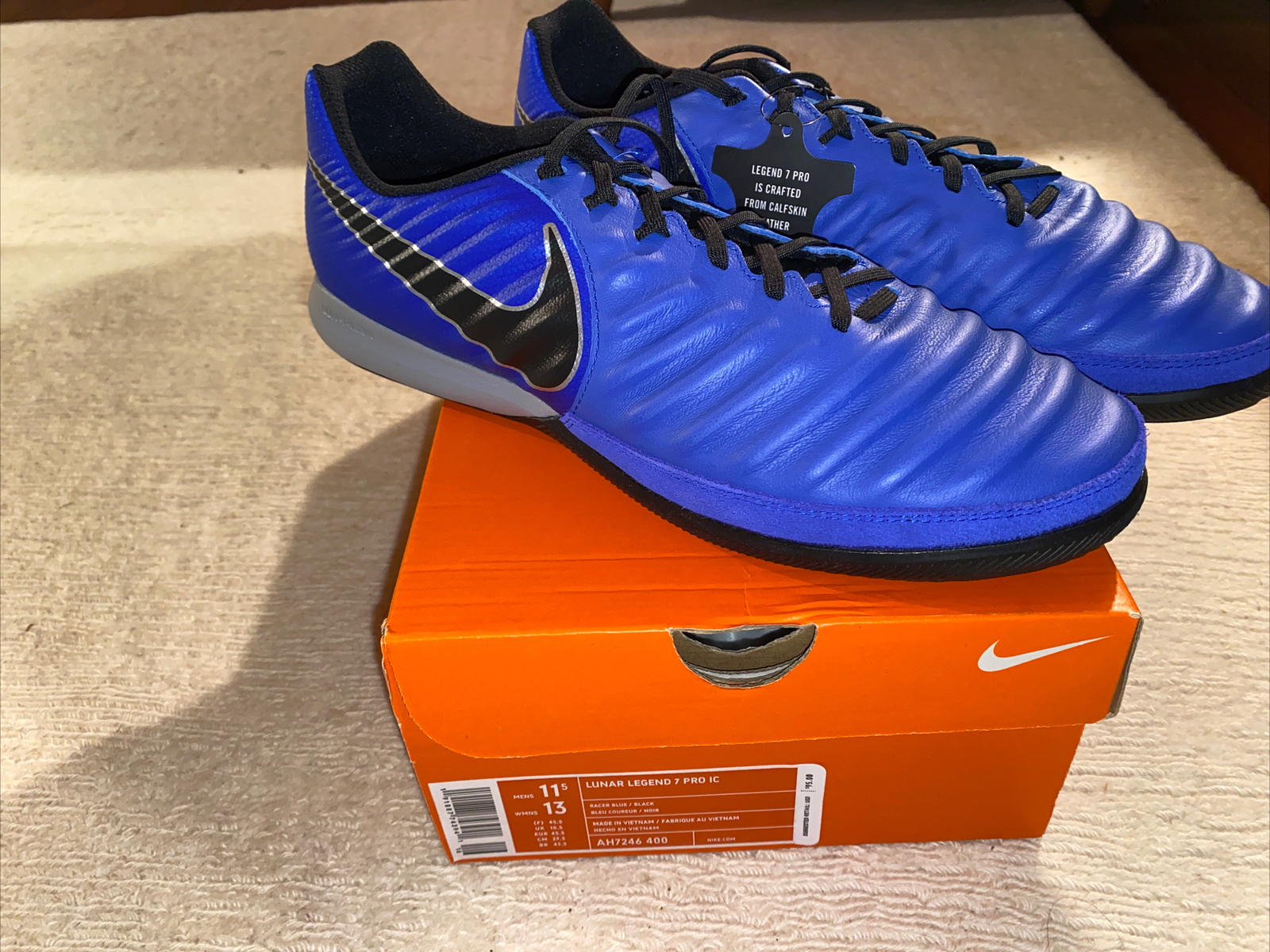 Nike Tiempo Lunar Legend 7 Pro IC Indoor Soccer Shoes Size 11.5, Racer Blue  | eBay