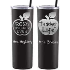 BEST TEACHER TUMBLER, PERSONALIZED LASER ENGRAVED STAINLESS STEEL TUMBLER