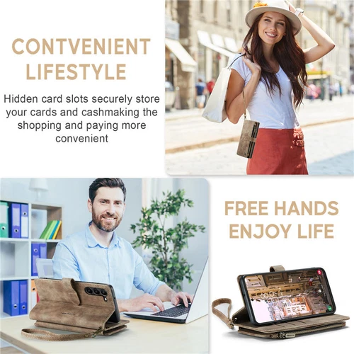 For Samsung S25 S24 S23 FE S22 S21 Detachable Magnetic Cover Leather Wallet Case - Picture 21 of 63