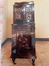 comodino como alto intarsiato antico vintage retro legno elegante camera letto