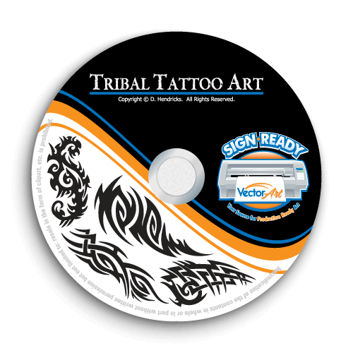 CLIPART DE TATOUAGE TRIBAL - IMAGES D'ART CLIP VECTORIEL - CUTTER VINYLE TRACEUR GRAPHIQUE CD - Photo 1 sur 6