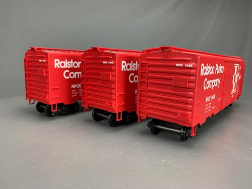 3X Lot O Scale Weaver 40’ Ralston Purina Boxcars 2-Rail O1511 LZ - Picture 9 of 14