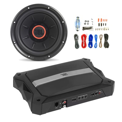 JBL Stadium 600 Amplifier Subwoofer Bundle with 10'' 1000W Sub and Wiring Kit
