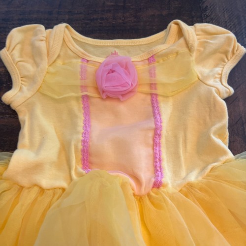 Disney Baby Size 6-9 Months Princess Belle One-Piece Romper Tulle Skirt Costume - Picture 2 of 6