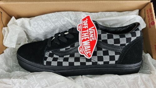 Vans BMX Old Skool Checkerboard Black Dark Gum Skate Shoes uk 5 Eu 36 New - Afbeelding 1 van 4