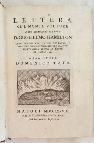 DOMENICO NANNY LETTER ON THE MOUNTAIN VOLTURE VOLCANOLOGY WILLIAM HAMILTON  - Picture 1 of 11