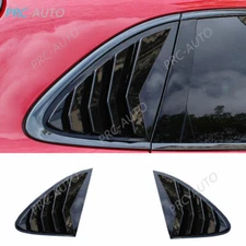 Black ABS Rear Side Window Quarter Louver Cover Trim For Porsche Macan 2015-2021
