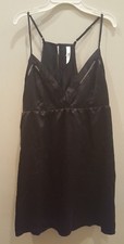 Gilligan  O'Malley Women's Black Satin Chemise Nightgown, Size L