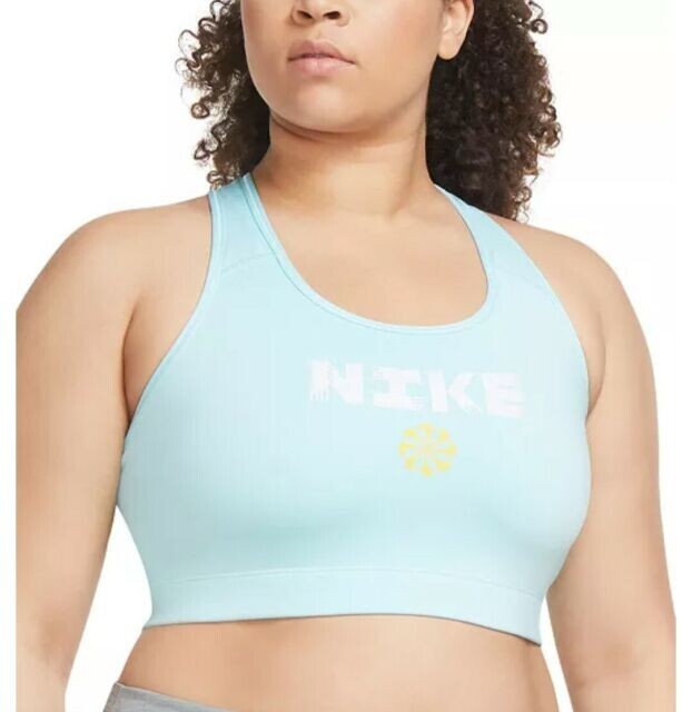 Nike Bra Womens 2X Blue Dri-Fit Sports Support Plus Size DJ0747 4459