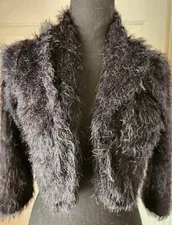 Vintage Nicole Miller Collection Women's Size Medium Feathery Cardigan Bolero