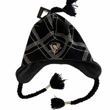 Pittsburgh Penguins Alpine NHL Hockey Knit Tassel Ear Flap Hat Old Time Hockey