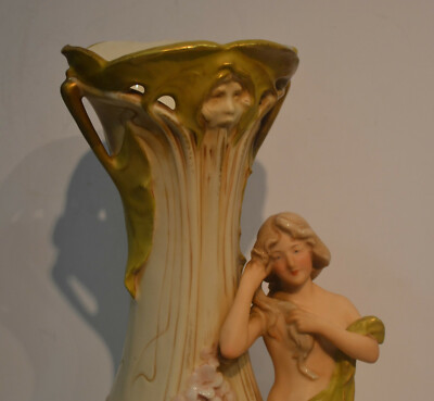 ANTIQUE ROYAL DUX BOHEMIA FIGURAL ART NOUVEAU VASE | eBay