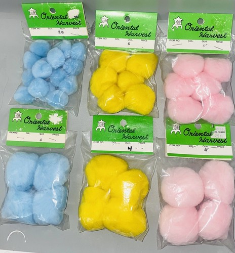 6 Stück 0,5 Zoll, 1 Zoll & 1,5 Zoll Bommel zum Selbermachen Kreatives Handwerk Deko gelb, blau & rosa - Bild 8 von 11