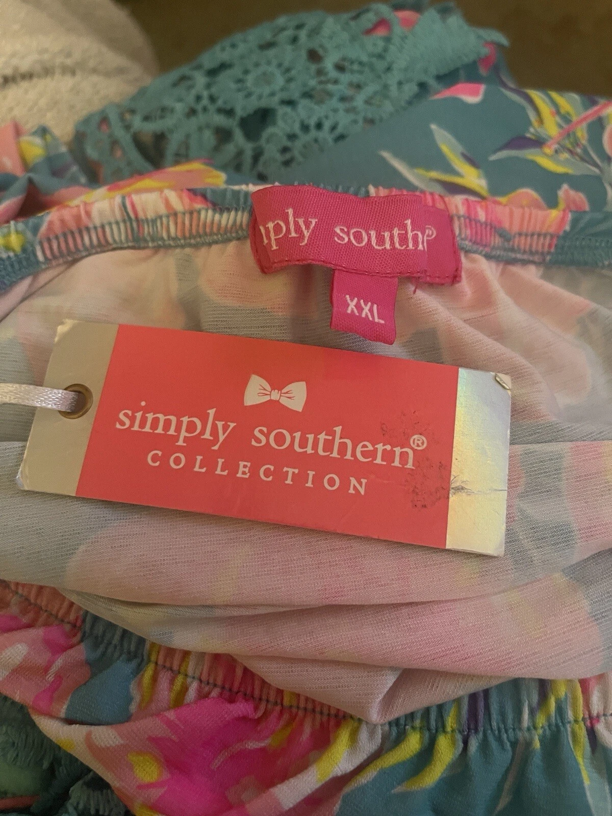 PALM ANGELS Abito Simply Southern Swing manica angelo pom bordi ricamati TG XXL NUOVO CON ETICHETTE