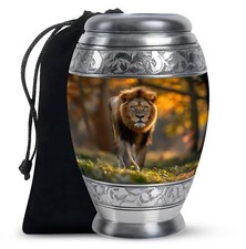 Lion Funeral Urns For Human Ashes , Urn Human Ashes Adult Sister, 10 Inch