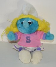 Ancienne peluche SCHTROUMPF SCHTROUMPFETTE POM POM GIRL SMURF PEYO Vintage 1983