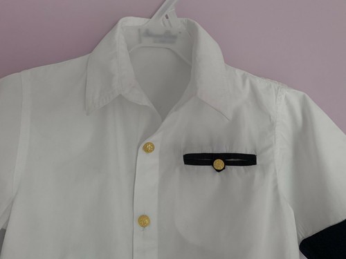 Boy's Silvana Cirri Shirt White/Blue Exclusive of Decor made in Italy Size US 4 - Picture 3 of 9
