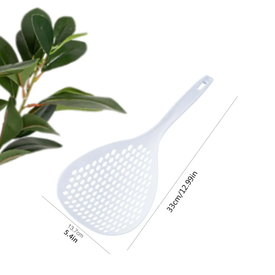 1x Slotted Spoon Skimmer Mesh Spoon Kitchen Strainer Net Fry Spoon Large - Image 2 of 4