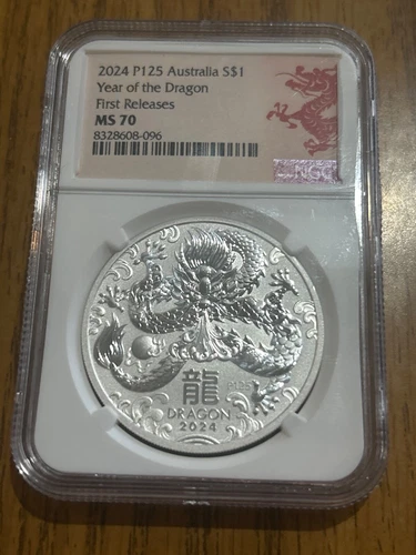 2024 P125 Australia 1 Oz Year of the Dragon First Releases MS 70 NGC BD