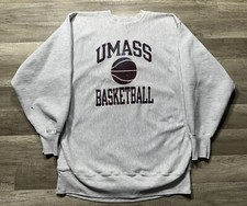Vtg 90s Champion UMASS Basketball Reverse Weave Sweatshirt Crewneck Sz XXXL