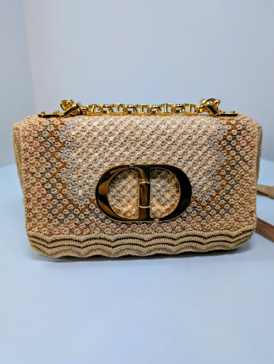 Dior Caro Chain Crossbody Woven Raffia Bag | eBay