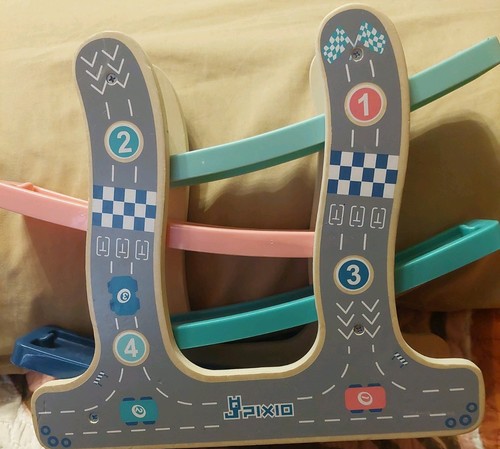 Montessori Wooden Ramp Race Toy Track Car for Toddlers 