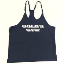 Vintage Gold s Gym Stringer Tank Top Shirt Box Logo Shadow Cotton USA Sz XL