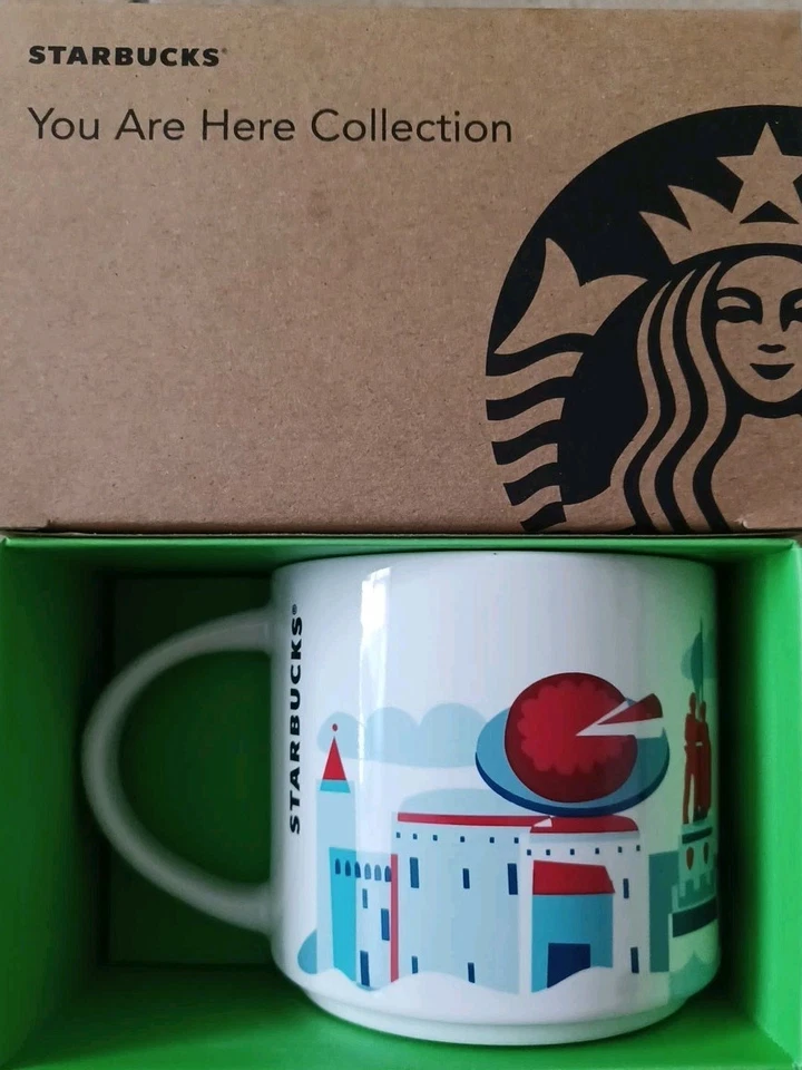 Taza de café/té Starbucks You Are Here YAH City Brugge, Bélgica 14 FL oz nueva en caja Foto 2 de 4