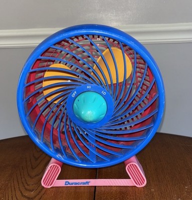 Vintage 90s Rainbow Duracraft DT-7 Table/Desk Fan Adjustable Tilt 