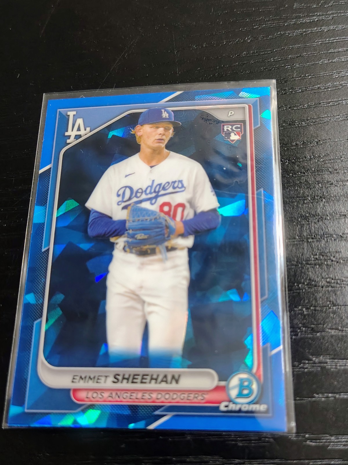 2024 Bowman Chrome Emmet Sheehan #37 RC Sapphire Los Angeles Dodgers 