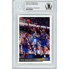 Nick Anderson Signed 1992-93 Upper Deck #161 Orlando Magic Beckett BAS Auto