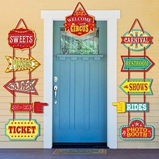 Carnival Decorations, 11 Pcs Large Circus Carnival Signs Circus Theme Party
