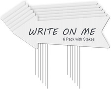 Blank Arrow Signs With Stakes 6 Pack - 17 x 6 Inches Wedding Directional Yard Si