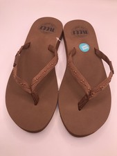 WOMEN'S REEF CHOCO/CHOCO BROWN GINGER BEACH/POOL FLIP FLOP SANDALS SIZE 8 NWT