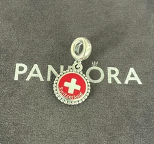 Pandora Switzerland Flag Exclusive Charm Pendant S925 Sterling Silver