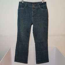 Vintage Halston High Waist Bootcut Jeans Women Sz 10 Blue Denim Stretch 31X28