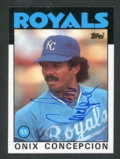 Onix Concepcion Signed Auto 1986 Topps Kansas City Royals Card #596