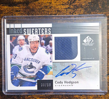 Upper Deck 2011-12 SP Game Used Inked Sweaters IS-CH Hodgson AU MEM /50
