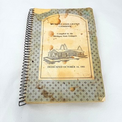 Michigan State Grange Cookbook Spiral Bound VTG 1981 Recipes Kitchen ACCEPTABLE