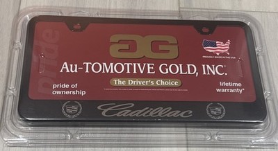 Cadillac License Plate Frame Stainless Steel BLACK Licensed Product