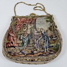 Vintage French Petit Point Evening Bag Tapestry Needlepoint