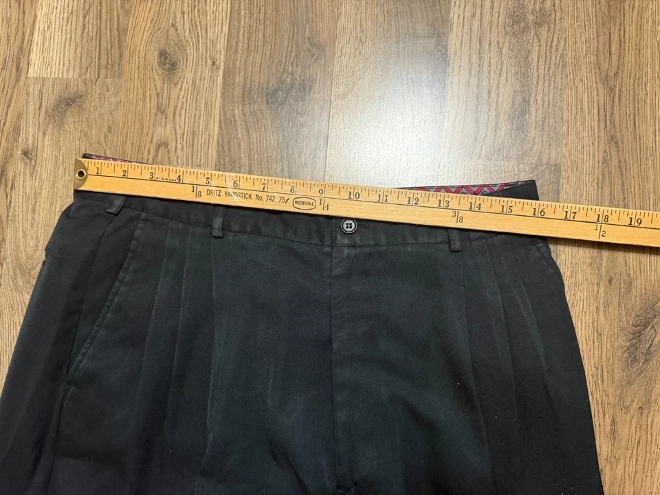 Adolfo 男式裤子 34x30 码,黑色,正装裤 41 英寸长 — 第 3/4 张图片