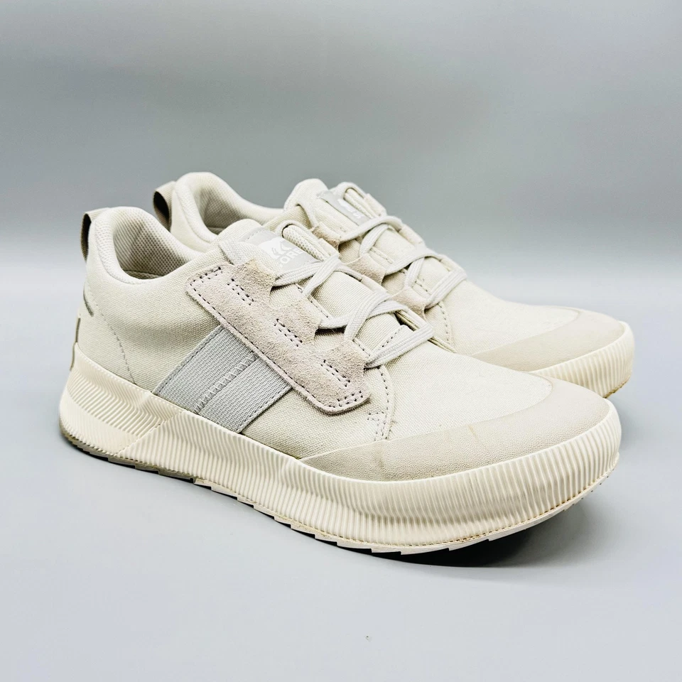 Sorel Shoes Womens 9 Beige Canvas Waterproof Low Top Out N About III Sneakers - Image 2 of 4